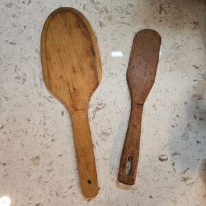 Antique Wooden Kitchen Spoon Paddles